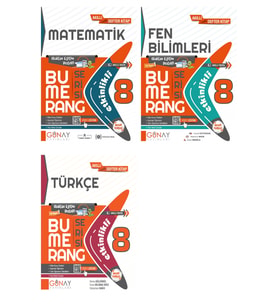 LGS 8. Sınıf Bumerang Matematik Fen Bilimleri ve Türkçe 3lü Set