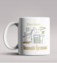 Kişiye Özel Matematik Öğretmeni Tasarımlı Beyaz Renk Kupa 11