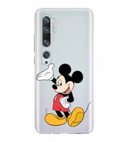 Xiaomi Mi Note 10 Uyumlu Kapak Mickey Mouse Tasarımlı Şeffaf Silikon Kılıf
