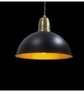 MYLİGHTS RETRO  RUSTİK METAL SARKIT AVİZE SİYAH  İÇİ ALTIN  30 CM EN 
