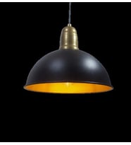 MYLİGHTS RETRO  RUSTİK METAL SARKIT AVİZE SİYAH  İÇİ ALTIN  30 CM EN 