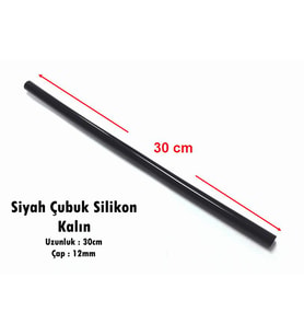 Siyah Çubuk Silikon Kalın 30cm 1KG 33Adet - Kargo Ücretsiz