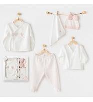 Andywawa Ac25550 Newborn Set Pınk Baloons 5'li Hastane Çıkışı Ekru