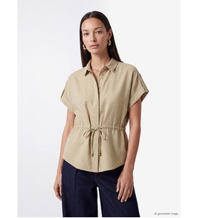 LCW EVERYDAY Yeşil Bağcıklı Oversize Kadın Gömlek