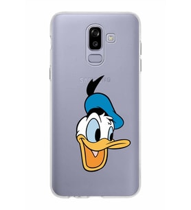 Samsung Galaxy J8 Kapak Donald Duck Tasarımlı Şeffaf Silikon Kılıf