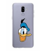 Samsung Galaxy J8 Kapak Donald Duck Tasarımlı Şeffaf Silikon Kılıf