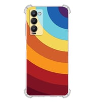 PrintiFy Tecno Camon 18P Uyumlu Köşe Korumalı Renk Cümbüşü A Tasarımlı Şeffaf Silikon Kılıf