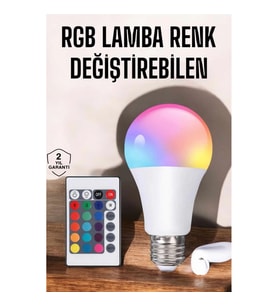 Mey İthalat® Led Ampul Enerji Dostu RGB Işıklı 100W Led Işık