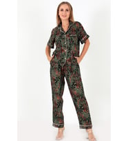 DoReMi Desenli Kısa Kollu Kadın Pijama Takım (Yeşil)