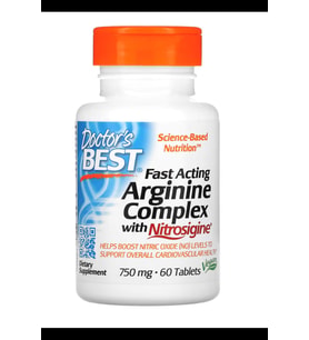 Doctor's Best Fast Acting Arginine Complex with Nitrosigine 750mg 60 Tablet.Usa Menşei.3635 (Renksiz)