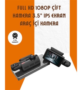 Araç İçi ve Ön Kameralı 3 İnç IPS Ekranlı Full HD Güvenlik Kamerası