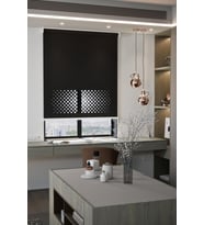 Lazer Kesim Mat Stor Perde, Lazer Kesimli Modern Serisi, M-2008 Siyah Renk