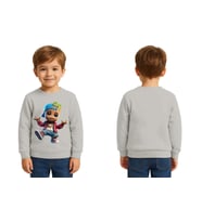 Unisex Groot Baskılı Çocuk Swaetshirt 3 İplik Şardonlu (Gri)