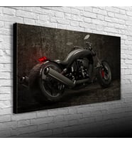 Siyah Naked Spor Motosiklet Kanvas Tablo 60 x 120