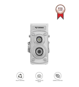 Mini Retro Dijital Fotoğraf Makinesi Video Kamera 1080P CMR44 Beyaz