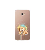 Samsung Galaxy J4+ Plus ile Uyumlu Splash Köpek Tasarımlı Şeffaf Silikon Kılıf