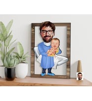 BK Gift Kişiye Özel Kadın Doğum Uzmanı Karikatürlü 3D Ahşap Tablo, Sevgiliye Hediye, Arkadaşa Hediye, Yıl Dönümü Hediyesi, Doğum Günü Hediyesi-1