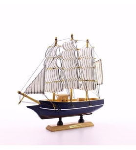 Monalisa Home 29 cm Uzunlukta Ahşap Yelkenli Maket Gemi