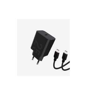 Linktech T459E Eco 25W PD3.0 Şarj Başlığı + Type-C Kablo Seti Siyah