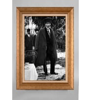 Altın Varaklı Çerçeveli Paspartulu Atatürk Tablo a660 (Gold)