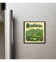 Honduras Honduras - Posta Pulu Temalı Ülke - Baskılı Buzdolap Magneti Kare - 9x9 cm