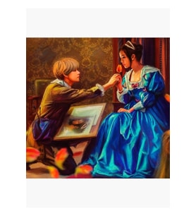 ""lale Ateşi"" Jisoo&taehyung Tablo Ahşap Poster Dekoratif Kod1151
