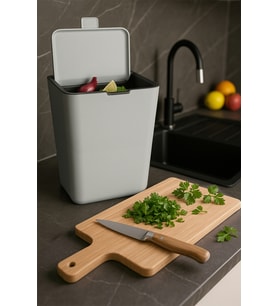 Flip 6 LT Banyo Mutfak Tezgah Üstü Çöp Kovası, Şık ve Pratik Kullanım
