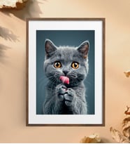 Kedi Cat 2 Metal Poster Metal Tablo Metal Üzerine Baskılı Metal Poster Ev Duvar Dekorasyon
