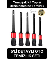 Premium 5 Parça Yumuşak Kıllı Temizleme Fırçası Detaylı Otomobil İç Araç Temizlik Seti Sökücü Bakım