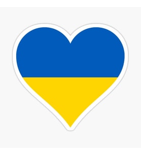 Ukrayna Ukraine Kalp bayrak Sticker Yapıştırma 18CM