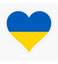 Ukrayna Ukraine Kalp bayrak Sticker Yapıştırma 18CM