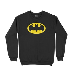 Sarı Batman Logolu Siyah Sweatshirt