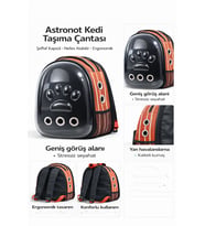 Patili Astronot Şeffaf Kapılı Taşıma Sırt Çantası Kremit Rengi 24x32x42 cm