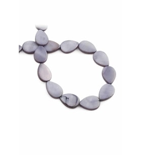 Sedef Doğal Taş Parlak Gri Damla Kesim 10x15mm Dizi [AA]