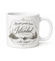El Yazısı Stilinde Memleket Kupası Kişiye Özel Porselen Bardak Hediye