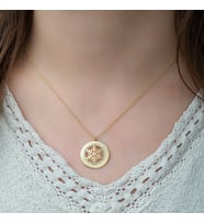 925 Ayar Gümüş Gold Kar Tanesi Kadın Gümüş Kolye (Gümüş-Beyaz)