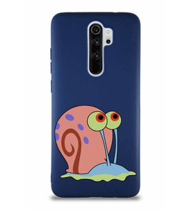 Xiaomi Redmi Note 8 Pro Soft Premier Kapak Salyangoz Gary Tasarımlı Silikon Kılıf - Lacivert (Şeffaf)