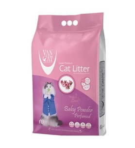 Vancat W225 Bebek Pudralı Renksiz İnce Kedi Kumu 20 Kg (Beyaz)