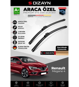 S-Dizayn Renault Megane 4 Ön Cam Silecek Seti 2016 Üzeri Premium Araca Özel 60-45 Cm A+ Kalite
