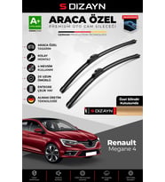 S-Dizayn Renault Megane 4 Ön Cam Silecek Seti 2016 Üzeri Premium Araca Özel 60-45 Cm A+ Kalite