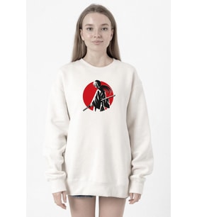 Rurouni Kenshin Samurai Logo Beyaz Kadın 2ip Sweatshirt