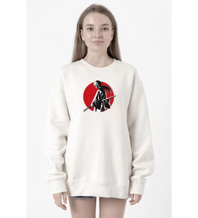 Rurouni Kenshin Samurai Logo Beyaz Kadın 2ip Sweatshirt