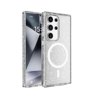 Samsung Galaxy S25 Ultra Uyumlu Kılıf M-safe Şarj Özellikli Parlayan Simli Saydam Renkli Zore Allstar Kapak
