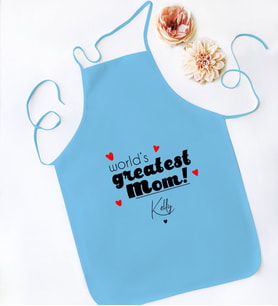 BK Gift Kişiye Özel İsimli Anneler Günü Tasarımlı Mavi Mutfak Önlüğü, Aşçı Önlüğü, Şef Önlüğü, Anneye Hediye-22