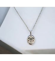 Kadın Mineli Çelik Oğlak Burç Kolye (Gümüş)