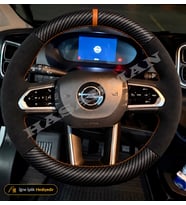 Opel Astra K Dikme Direksiyon Kılıfı Alcantara Süet Mat Karbon Taba Yüzük ve Dikiş Giris ve Orta Alti Çift Serit Delikli 2015-2022