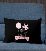 BK Gift Kişiye Özel İsimli Anneler Günü Tasarımlı Premium Kumaş Siyah Dikdörtgen Kırlent Yastık, Anneler Günü Hediyesi, Ev Dekorasyonu-4