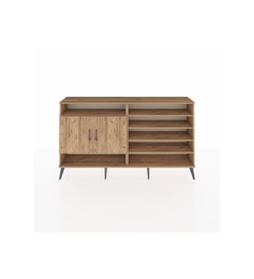 Arges Konsol 7 Raflı 2 Kapaklı 176x30x99 Çam-Çam/Antrasit