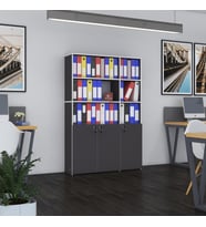 Kenzlife klasör dolabı kilitli alpdem gri 175*120*30 klasörlük kitaplık ofis arkalıksız
