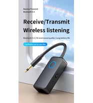 Bluetooth 5.4 Ses Alıcı & Verici – 2’si 1 Arada AUX Adaptör, 3.5mm Jak, USB-C Şarj, 15m Kablosuz Menzil, 180mAh Batarya, Araç & Ev Hoparlör için Kablosuz Müzik Adaptörü M30